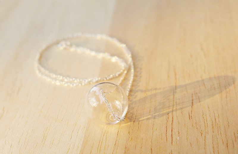 Sterling Silver Glass Hollow Necklace-Foam-Philosopher Series Gift Glass Handmade Special Christmas - สร้อยคอ - แก้ว สีใส