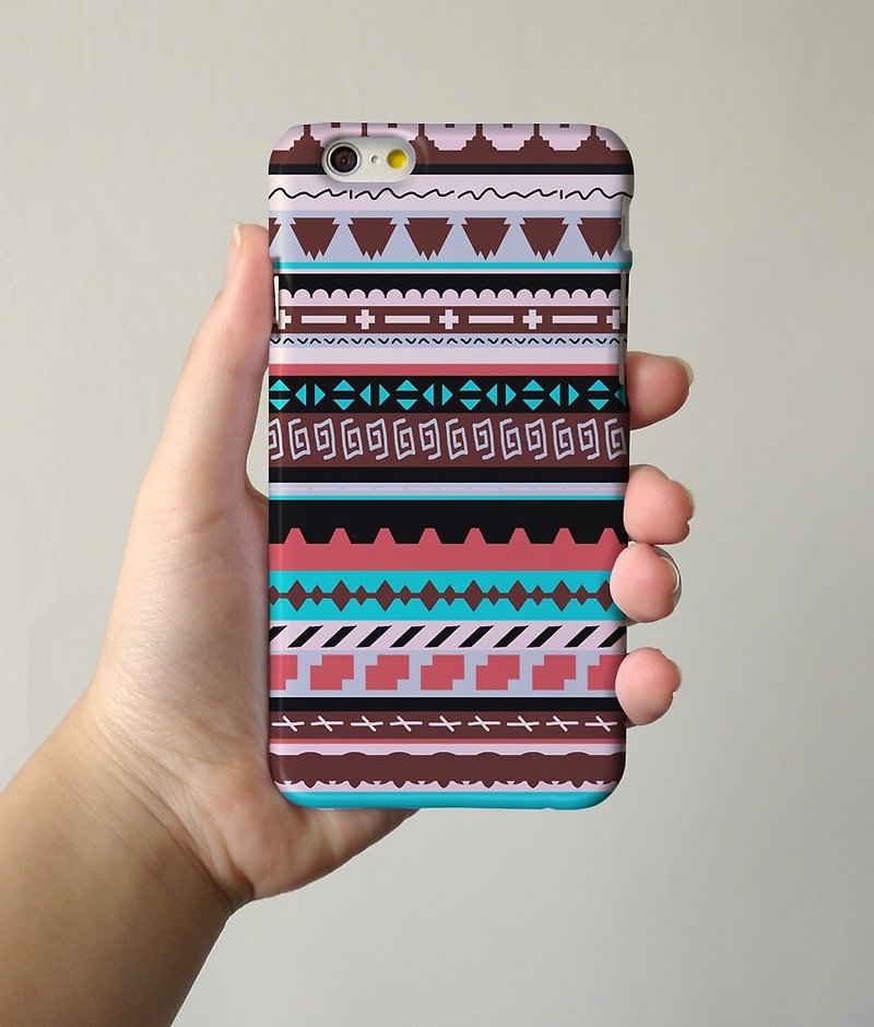 Brown Navajo Tribal Pattern 3D Full Wrap Phone Case, available for  iPhone 7, iPhone 7 Plus, iPhone 6s, iPhone 6s Plus, iPhone 5/5s, iPhone 5c, iPhone 4/4s, Samsung Galaxy S7, S7 Edge, S6 Edge Plus, S6, S6 Edge, S5 S4 S3  Samsung Galaxy Note 5, Note 4, Not - Phone Cases - Plastic 