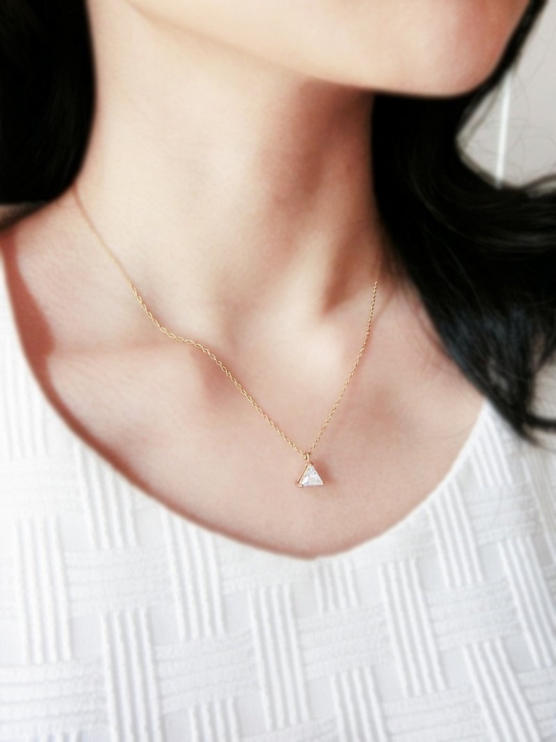 ❖FANG y [Triangle geometric micro-insulate] Necklace: F150129 - Necklaces - Gemstone Gold