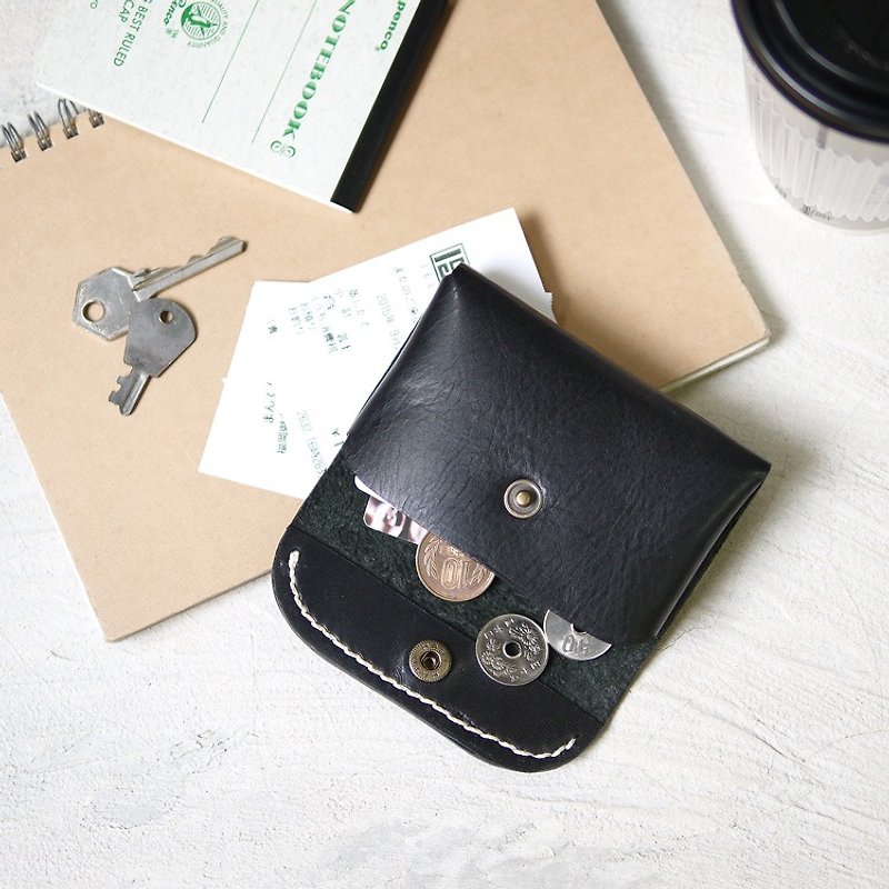 Japanese minimalist cowhide coin card case Made by HANDIIN - Coin Purses - Genuine Leather 