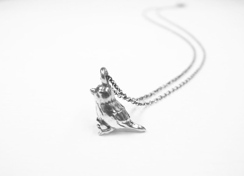 Ermao Silver[Animal Series─Little Sparrow-Necklace] Silver or 18K gold or Rose Gold - สร้อยคอ - เงิน สีเงิน