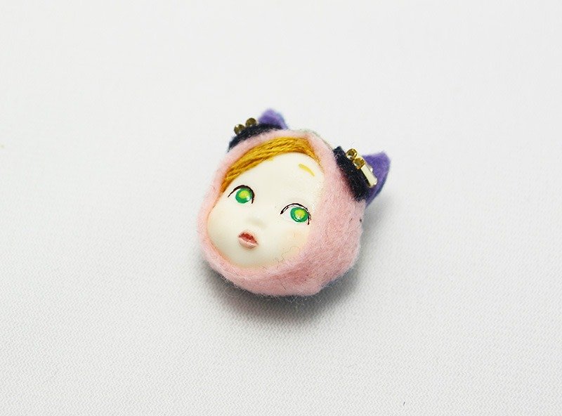Cosplay Kids brooch [cat / pink] - Brooches - Plastic Pink