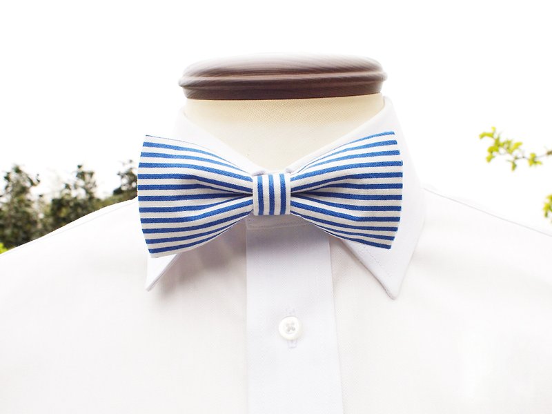 Border bow tie to tell the TATAN early summer - เนคไท/ที่หนีบเนคไท - วัสดุอื่นๆ ขาว