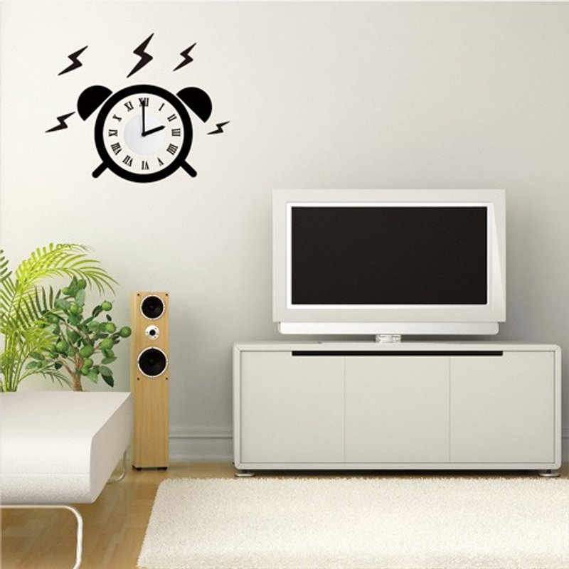 Smart Design creative seamless wall stickers Alarm clock (clock movement) 8 colors available - Wall Décor - Paper Black