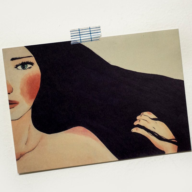 Summer Falling Illustrated Postcard - การ์ด/โปสการ์ด - กระดาษ หลากหลายสี
