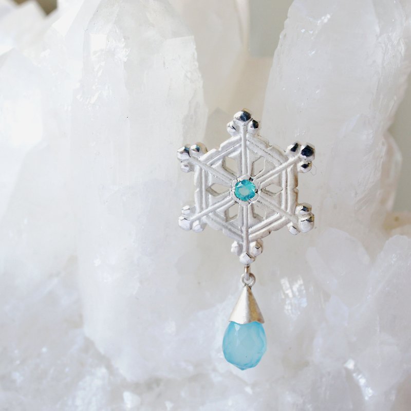 ❄ winter limited ❄ snow crystal earrings (SBC) - ต่างหู - โลหะ ขาว