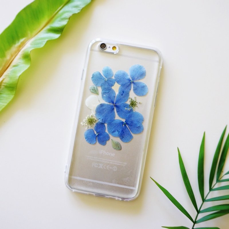 藍繡球限定系列// 植物標本 押花手機殼 iphone 5/5s/SE/6/6s/6 plus/6s plus/7/7plus/Samsung S4/S5/S6/S6Edge/S7/S7Edge/Note3/Note4/Note5 - 手機殼/手機套 - 塑膠 