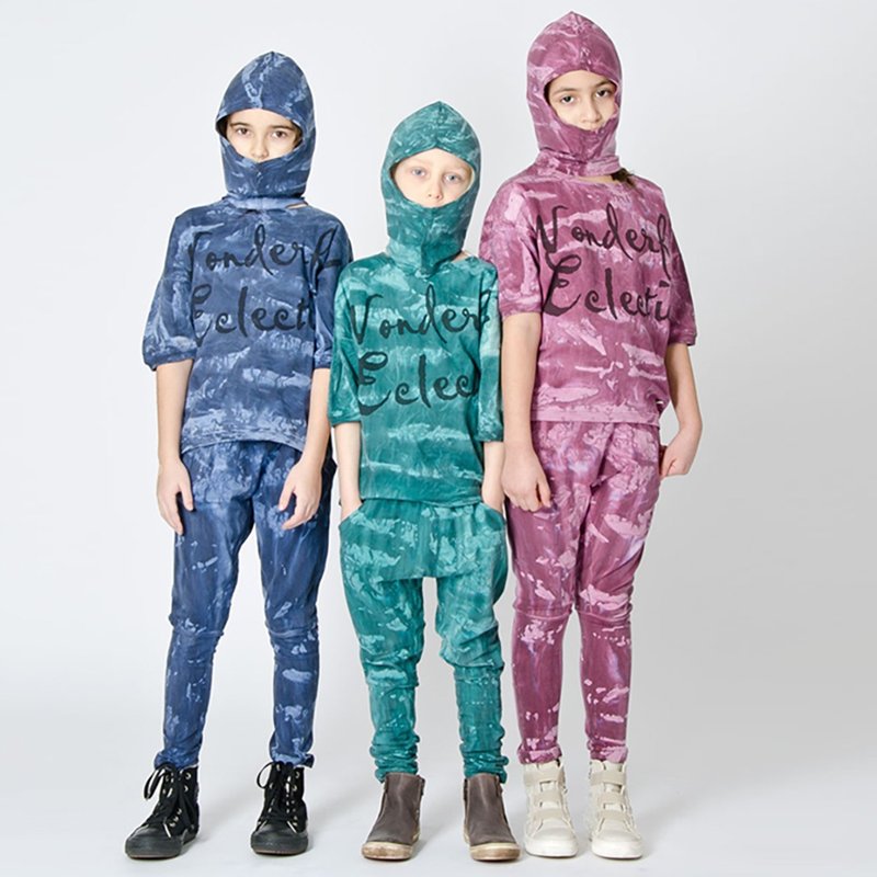 Nordic children's clothing Swedish organic cotton children's clothing trousers 7 years old to 12 years old green - กางเกง - ผ้าฝ้าย/ผ้าลินิน สีเขียว