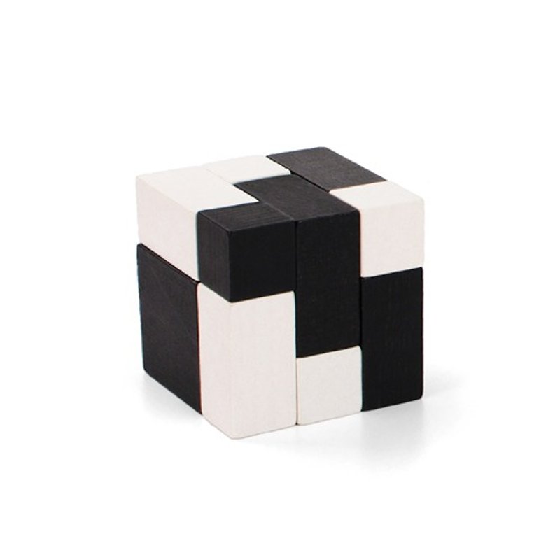 Black and white wooden cube PlayableART*Cube-Yin-Yang Yin Yang - ของวางตกแต่ง - ไม้ สีดำ