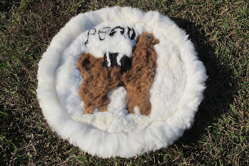 Alpaca 100% 毛料坐墊 掛毯-深咖羊駝 - 擺飾/家飾品 - 其他材質 白色