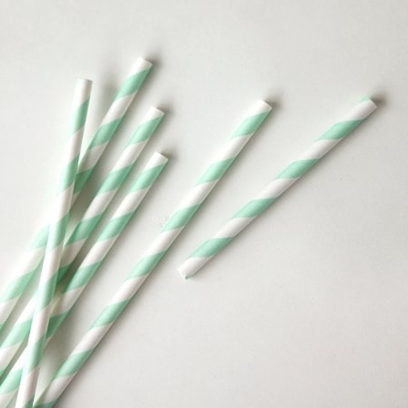Dailylike Happy holidays party paper straws (10 in) -17 mint green, E2D85406 - อื่นๆ - วัสดุอื่นๆ สีเขียว