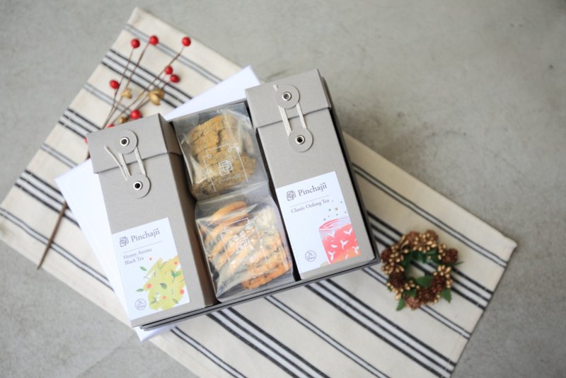 中秋好茶禮—<品茶集XSoul Sweet>手工餅乾自然複方茶禮盒（八盒以上可以訂購噢） - 茶葉/茶包/水果茶 - 其他材質 灰色