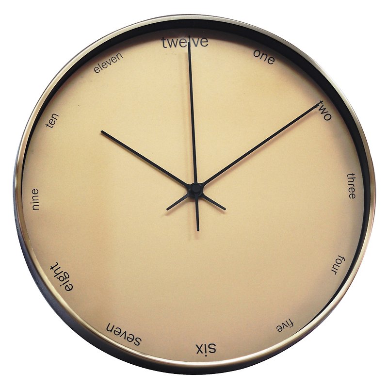 Mod-Golden Age English Digital Wall Clock Silent Clock - นาฬิกา - กระดาษ สีทอง