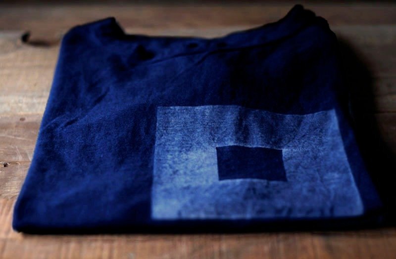Indigo T-shirt ░ Circle XL - Men's T-Shirts & Tops - Cotton & Hemp Blue
