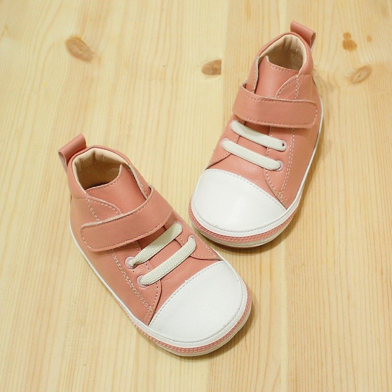 (Zero special) Low-tube baby leather toddler shoes - sweet orange powder on the 14th - Kids' Shoes - Genuine Leather Pink