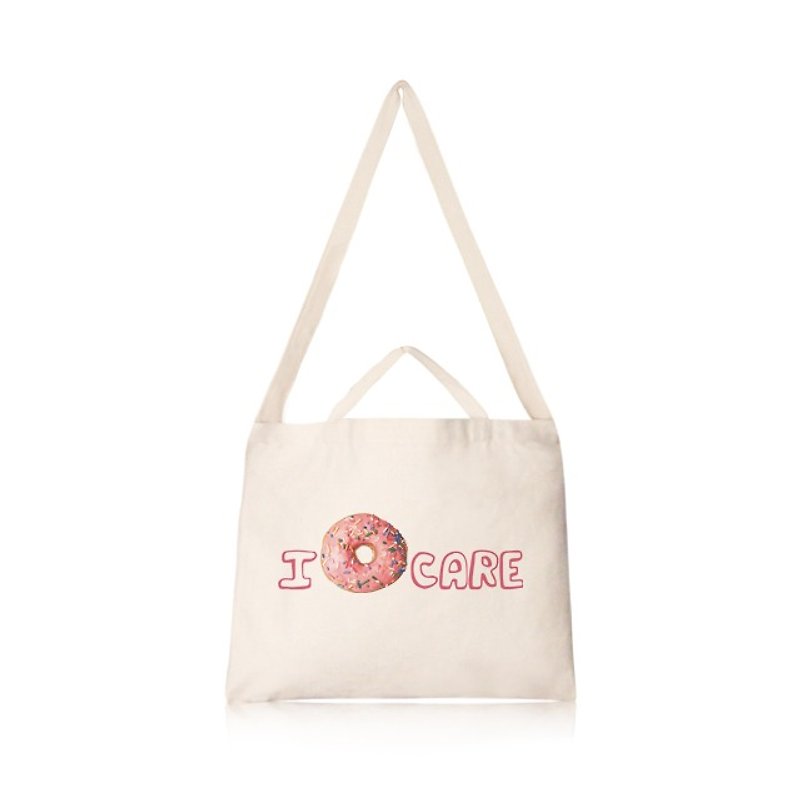 I donut care horizontal canvas bag - กระเป๋าคลัทช์ - วัสดุอื่นๆ 
