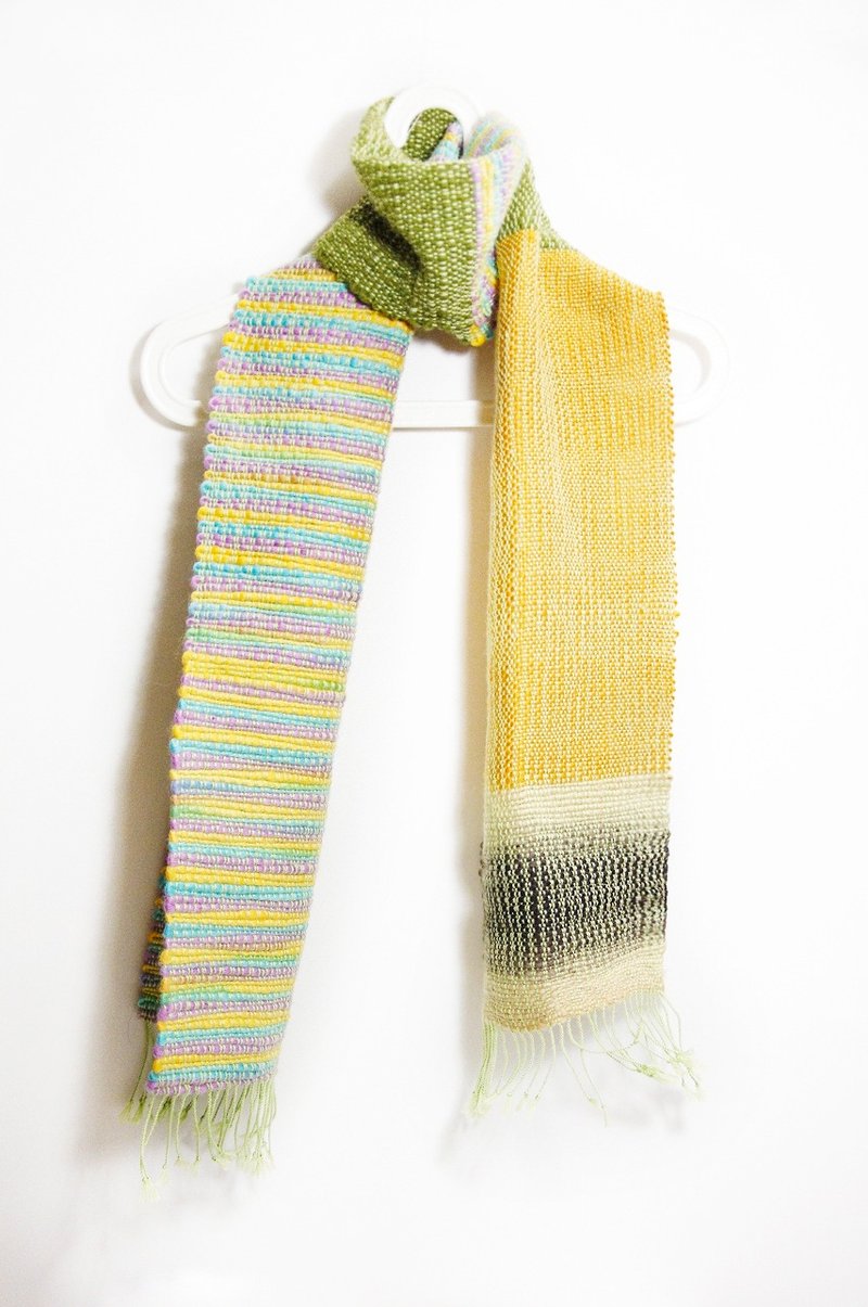 Hand-woven scarves feel Merino - Macaron + Matcha color - Scarves - Other Materials Multicolor