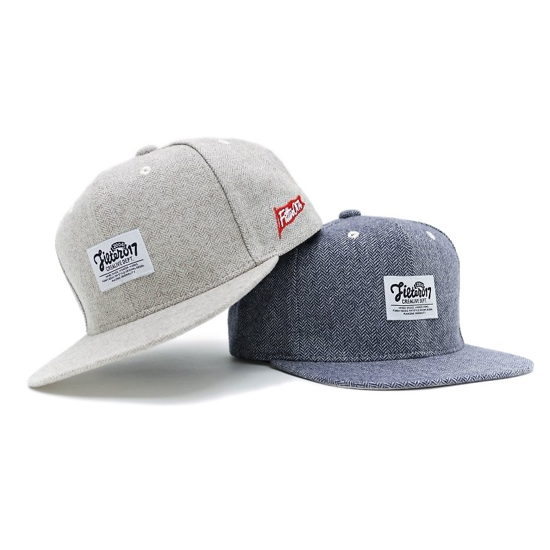 Filter017 人字紋後扣式棒球帽 - Single Jacquard Snapback Cap - W57 - 帽子 - 其他材質 