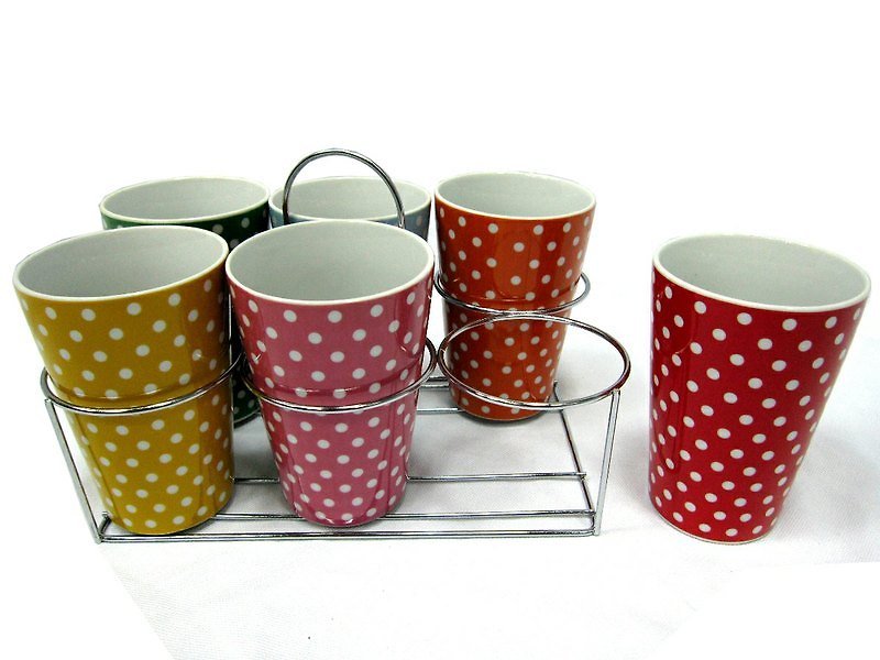 pt, mug set w / stand Netherlands pt design, cups group joined to the frame - Mugs - Other Materials Multicolor