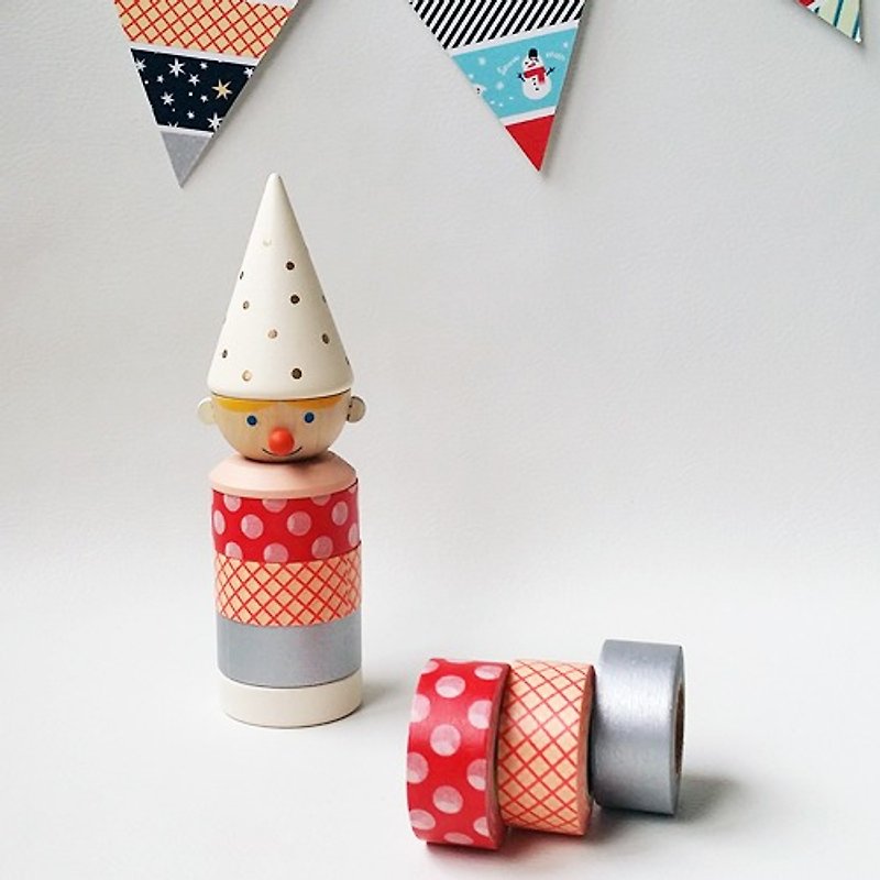 maste Christmas puppet and paper tape set (MST-MKT114-IV) - Washi Tape - Paper Multicolor