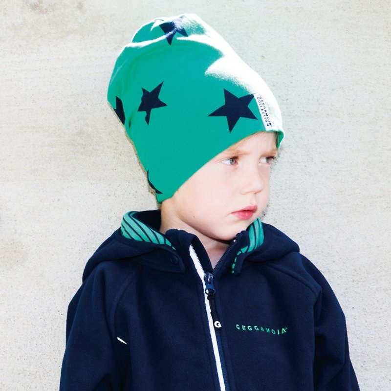 【北歐童裝】瑞典有機棉星星帽子1歲至6歲 綠色 - 嬰兒帽/髮帶 - 棉．麻 綠色