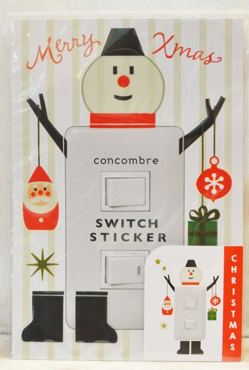 【日本Decole】聖誕限量款 聖誕開關貼/壁貼★聖誕雪人 - 牆貼/牆身裝飾 - 塑膠 白色