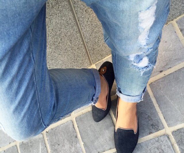 blue denim loafers