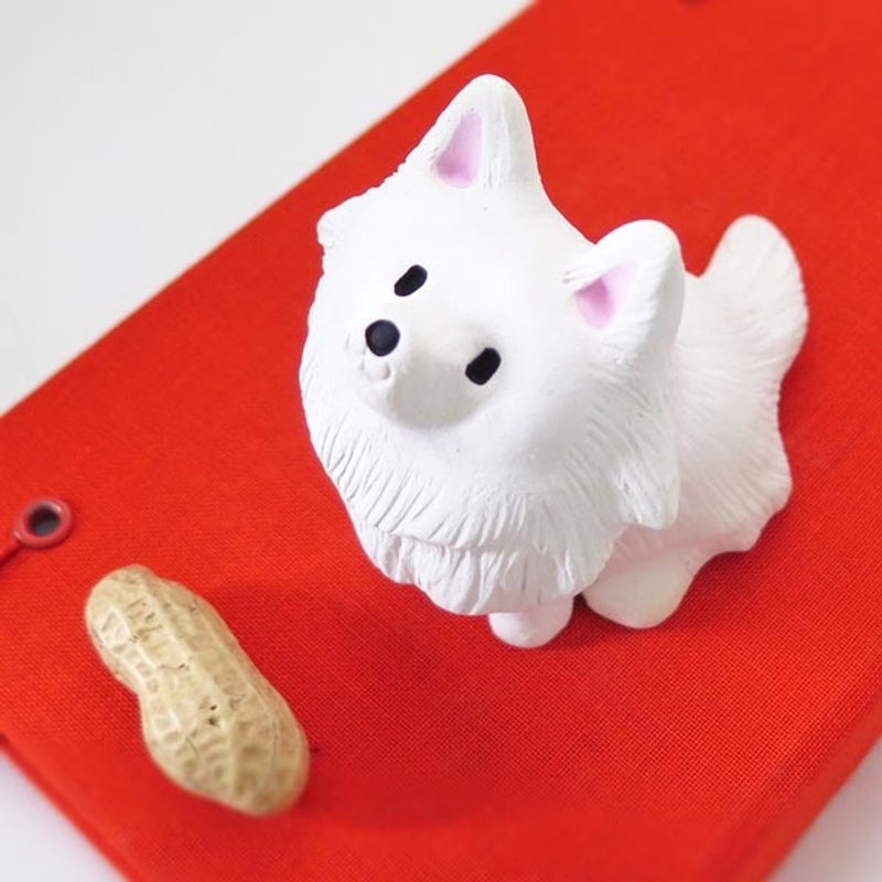 Spitz figurine of Ceramics "A sitting Spitz" - 擺飾/家飾品 - 其他材質 白色