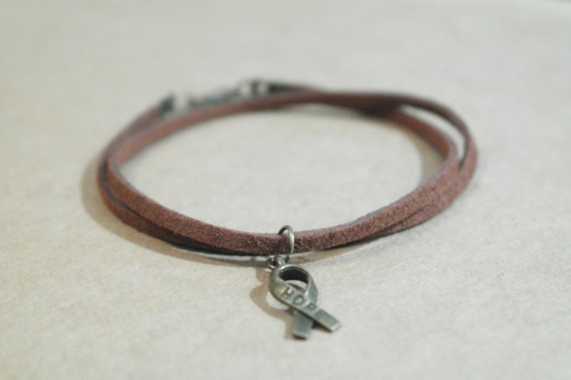 #Copious Bronze series - classic simple leather cord necklace [Hope Ribbon necklace] - Necklaces - Other Materials Brown