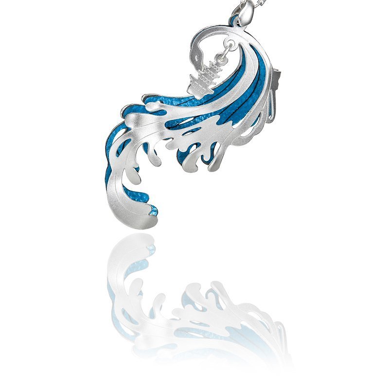 [Magic Wave] - Necklaces - Other Metals Blue