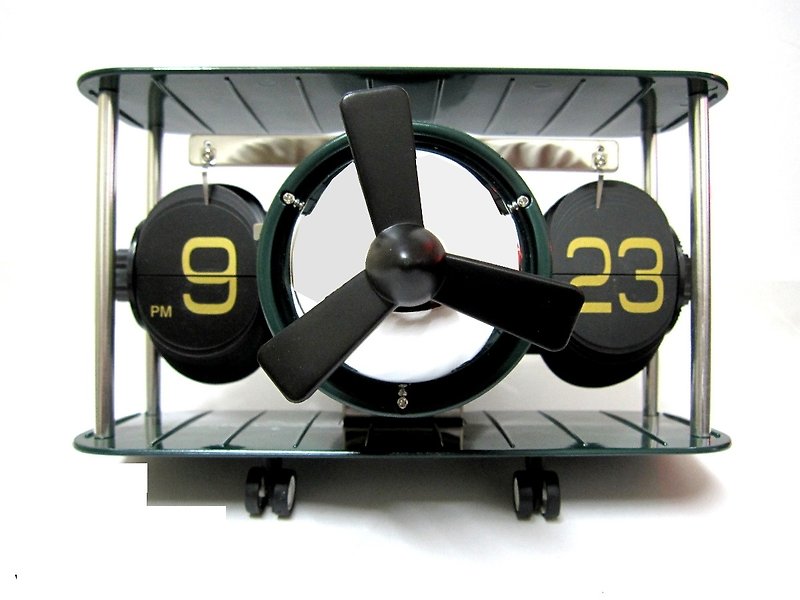Airplane Table / Wall Flip clock airplane shape wall flip clock (can put the desktop) - นาฬิกา - พลาสติก สีเขียว