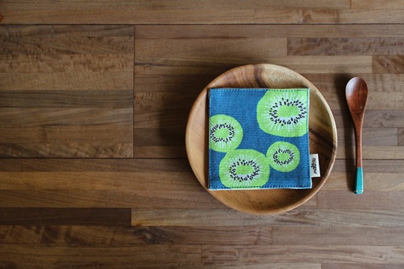 Maotu-Kiwi Thick Fabric Coaster - ที่รองแก้ว - วัสดุอื่นๆ สีน้ำเงิน