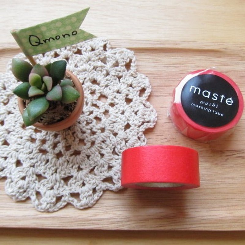 maste Masking Tape and paper tape Basic brightly colored bright color [plain red (MST-MKT01-RE)] - มาสกิ้งเทป - กระดาษ สีแดง