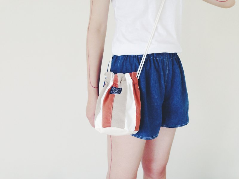 :::Bangstree:: Shoulder Bucket Bag -Brown+White+LightGray - Messenger Bags & Sling Bags - Other Materials Brown