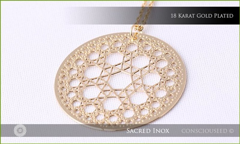 Broken Geometry Fractal Universe ─ ─ universe plated 18K - สร้อยคอ - โลหะ สีทอง