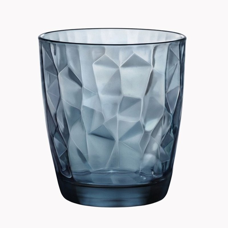 390cc [Blue Horizon] (blue) Bormioli Rocco Italian series of lead-free stained glass diamond cup 100 percent healthy harmless lettering Cup - Bar Glasses & Drinkware - Glass Blue