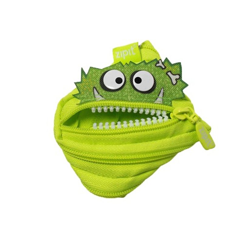 (5 fold out of clearance) -Zipit Talking dialogue monster zipper bag - (small) fluorescent green - กระเป๋าใส่เหรียญ - วัสดุอื่นๆ สีเขียว