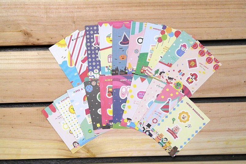 Dimengqi Polaroid Border Sticker Set-Happy - Stickers - Paper Multicolor