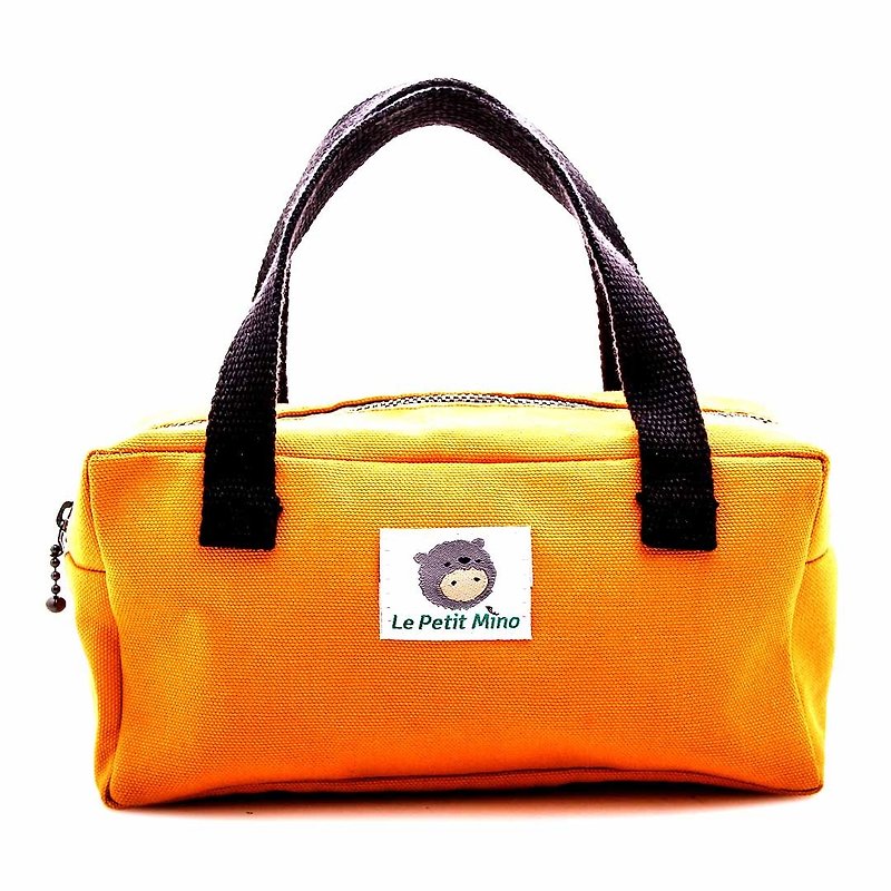 Beauty Handbag Without Inner Bag Pocket Small Rectangular Purple Orange - Toiletry Bags & Pouches - Cotton & Hemp Orange