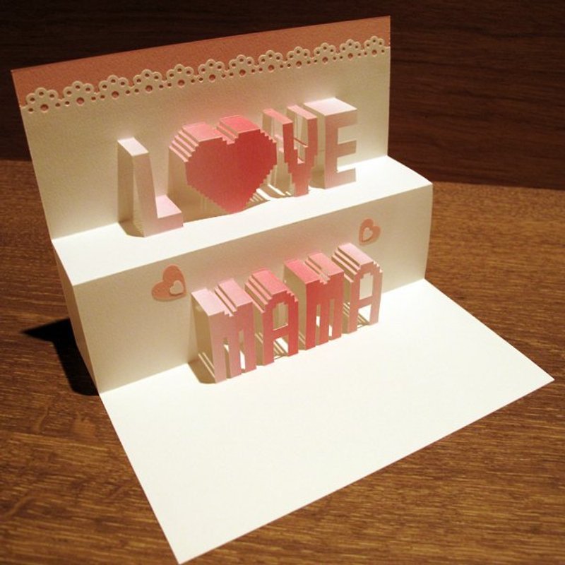 Mother's Day Gift-Three-dimensional Paper Sculpture Mother Card-LOVEMAMA - Cards & Postcards - Paper Red