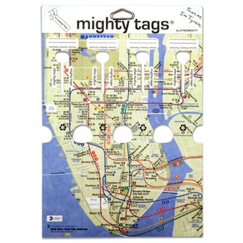 Mighty Tags(R) paper luggage tag NYC Subway Map (4pcs) - Other - Other Materials Multicolor
