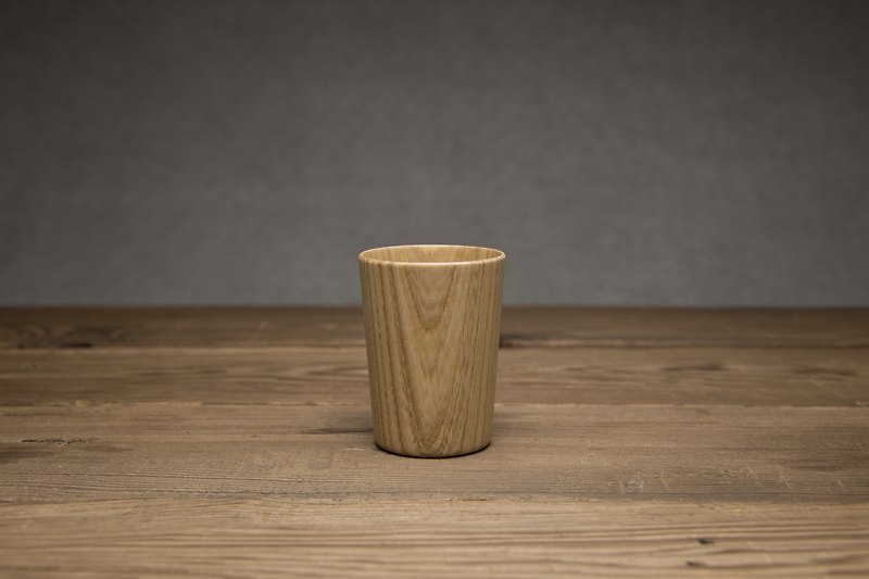 Takahashi craft handmade wood clear glass M size KAMI Shot Glass M - Mugs - Wood Brown