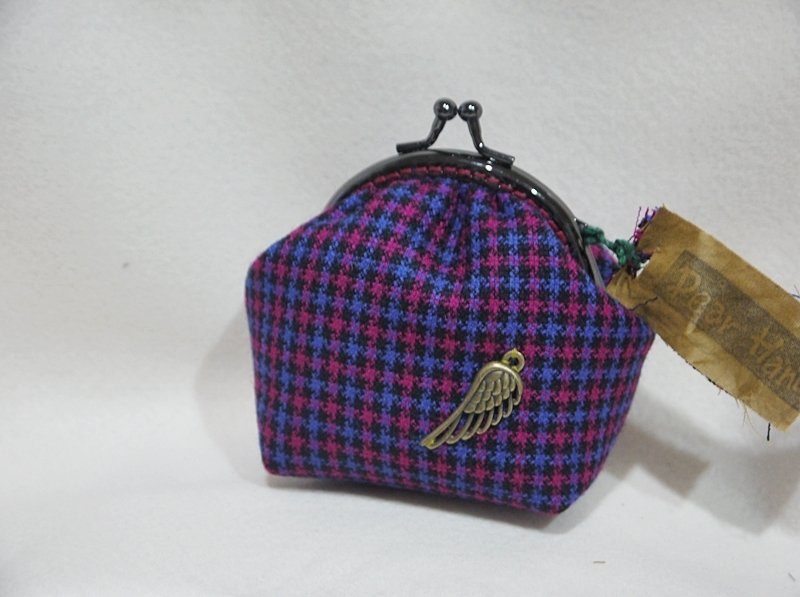 Change mouth gold package + Classic Check - Peach Purple with - + - Coin Purses - Other Materials Purple