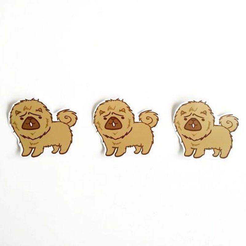 1212 fun design waterproof stickers funny stickers everywhere - Chow Chow - Stickers - Waterproof Material Gold