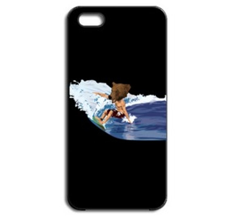 BEAR SURFING (iPhone5 / 5s black case) - Phone Cases - Plastic White