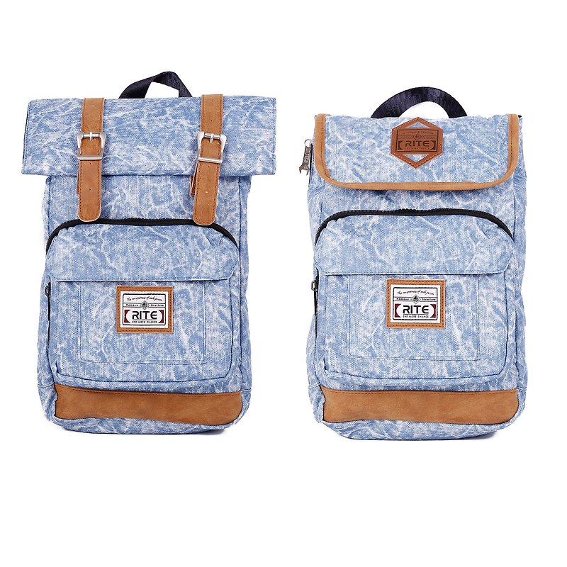 RITE twin package ║ vintage bag flight bag x 2.0 (S) - shallow cowboy ║ - กระเป๋าแมสเซนเจอร์ - วัสดุกันนำ้ สีน้ำเงิน