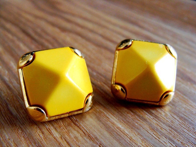＜SEnoRA復古耳環＞TE-F28 - Earrings & Clip-ons - Other Materials Yellow