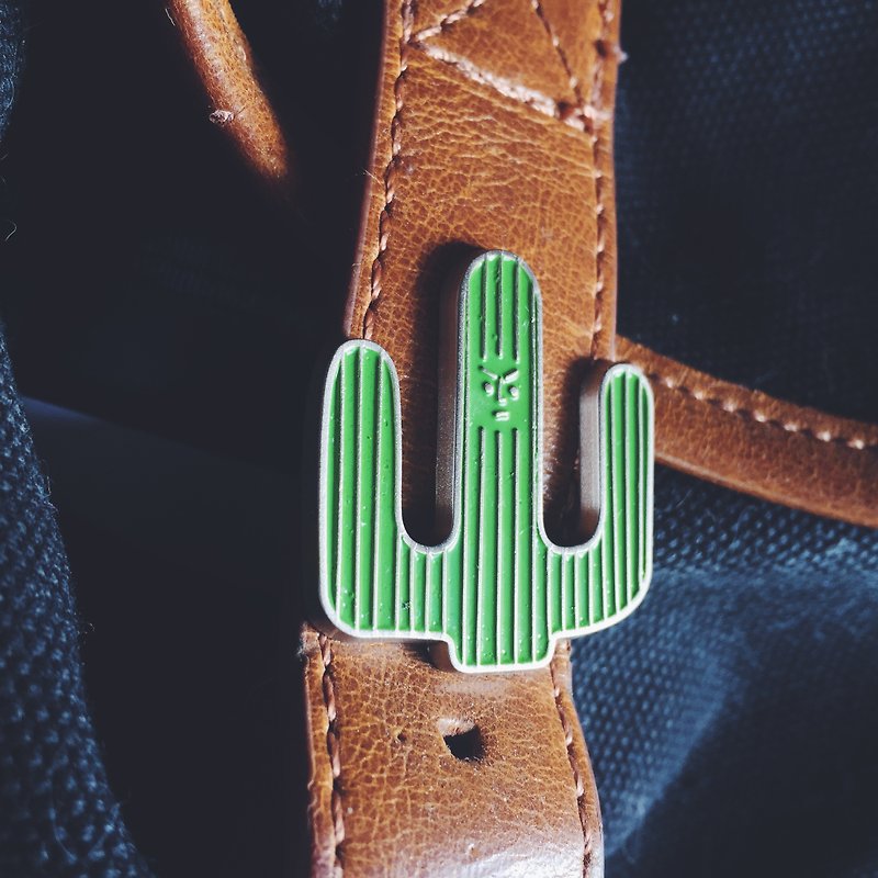 #02 The Angry Looking Cactus Pin/Brooch - Brooches - Other Metals Green