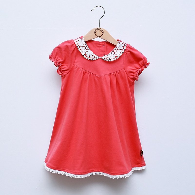 Apple Blossom Organic Cotton Dress - อื่นๆ - ผ้าฝ้าย/ผ้าลินิน สีแดง