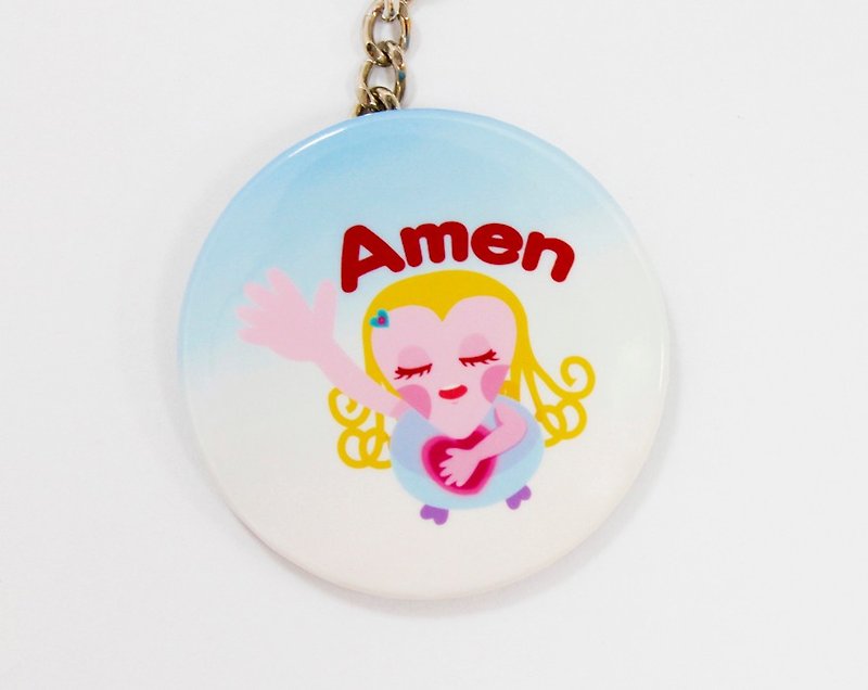 Gospel-Amen-Bible verse stainless Steel mirror key ring - Keychains - Other Metals Multicolor